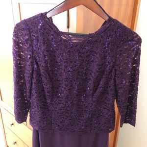 Alex Evenings Women's Long A-line beaded